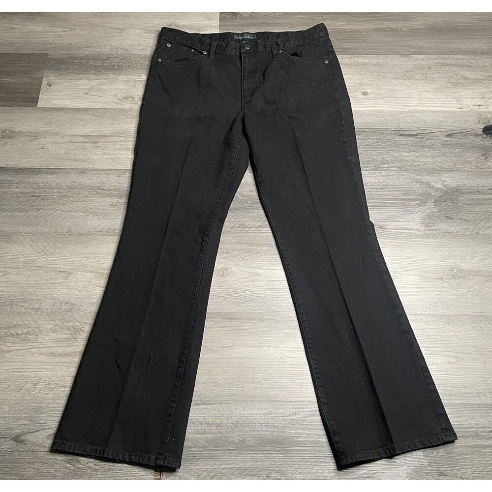 Lauren Ralph Lauren LRL Black Stretch Bootcut Jeans Women's Size 16 Regular Fit